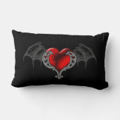 ゴシックハートとこうもりウイング装飾用クッション ランバークッション (裏面)