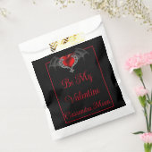 ゴシックハートとこうもり翼パーソナライズされた フェイバーバッグ (封をした状態)