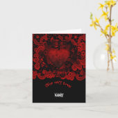 ゴシックハートのバレンタイン カード (黄色い花)