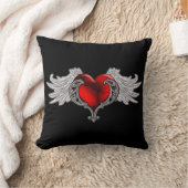 ゴシックハートウィングス装飾用クッション クッション (ブランケット)
