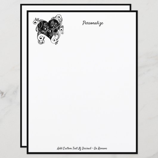 ゴシックハートタトゥーブラック&ホワイトパーソナライズド (正面/裏面)