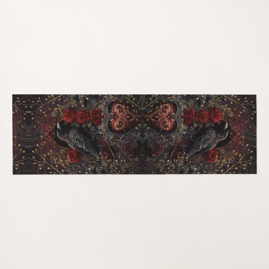 ゴシックハートダーク美しいロマンス ヨガマット (裏面(横))