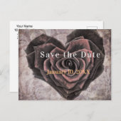 ゴシックハートバラダークロマンス日付を保存 案内ポストカード (正面/裏面)