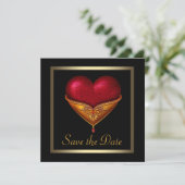 ゴシックハートブラックウェディング日付保存 セーブザデート (スタンド正面)