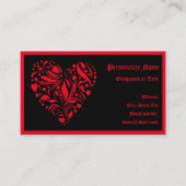 ゴシックハートレッドブラックトレンディーヴィンテージ 名刺 (正面)