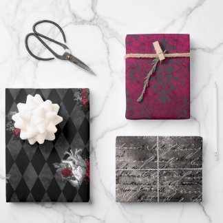 ゴシックハート包装紙シート ラッピングペーパーシート