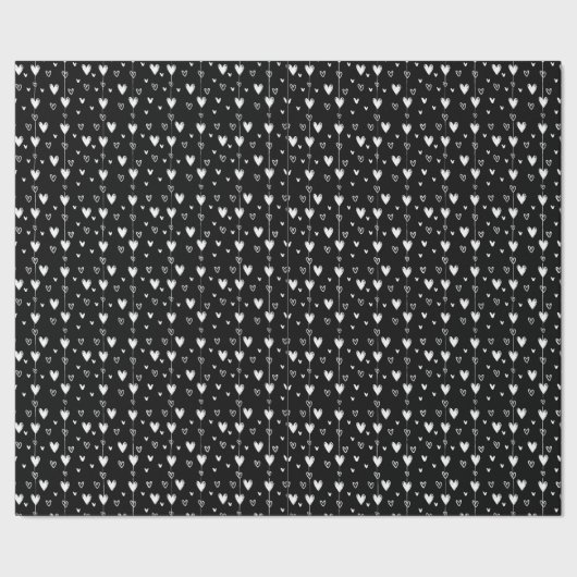ゴシックハート白黒 ラッピングペーパー (シーム)