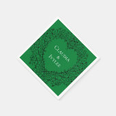 ゴシックハート紙ナプキングリーン&ブラック1 スタンダードカクテルナプキン (角)