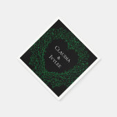 ゴシックハート紙ナプキングリーン&ブラック2 スタンダードカクテルナプキン (角)