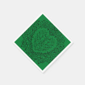 ゴシックハート紙ナプキングリーン&ブラック4 スタンダードカクテルナプキン (角)