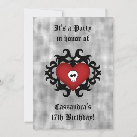 ゴシックハート誕生会 招待状 (正面)
