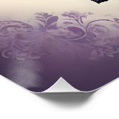 ゴシックハート、バラ、フィリグリー🖤ヴィンテージデザイン ポスター (コーナー)