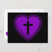 ゴシックハート+十字（黒+紫） ポストカード (正面/裏面)