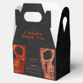 ゴシックハーフスカルオレンジブラックハロウィン結婚ズ フェイバーボックス (オープン)