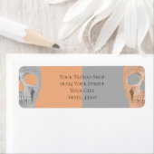 ゴシックハーフスカル顔タングレータトゥーショップ ラベル (インサイチュ)