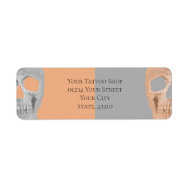 ゴシックハーフスカル顔タングレータトゥーショップ ラベル