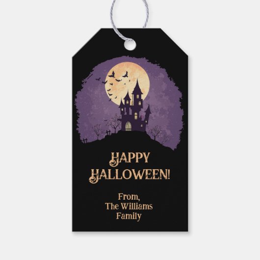 ゴシックハ不気味ウス幽霊のよく出るハロウィーン ギフトタグ (正面)