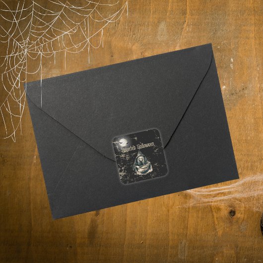 ゴシックハ幽霊のよく出るウスウィッチハローウィンパーティ スクエアシール