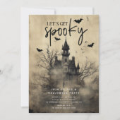 ゴシックハ幽霊のよく出るウスハローウィンパーティ招待状 招待状 (正面)