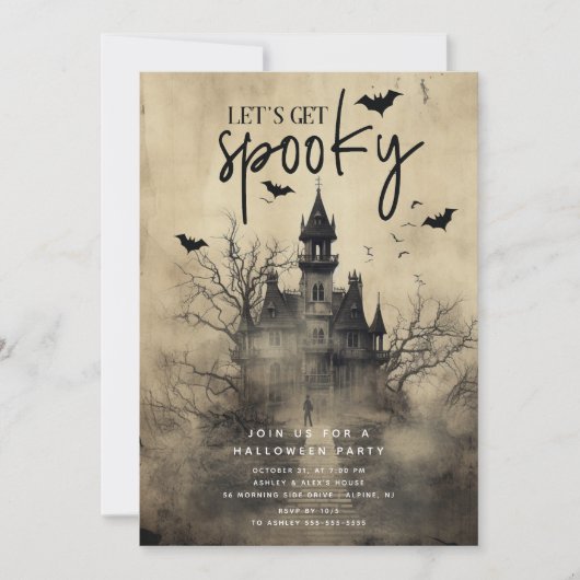 ゴシックハ幽霊のよく出るウスハローウィンパーティ招待状 招待状