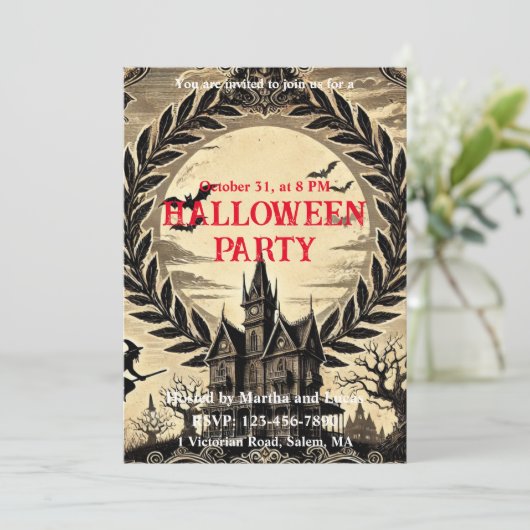 ゴシックハ幽霊のよく出るウスビクトリアンハローウィンパーティ 招待状 (スタンド正面)