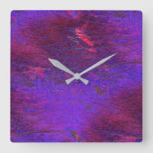 ゴシックバイオレットから赤の拡大した革の染色 スクエア壁時計 (正面)