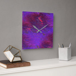 ゴシックバイオレットから赤の拡大した革の染色 スクエア壁時計
