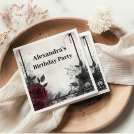 ゴシックバットとバラの誕生日 スタンダードカクテルナプキン
