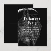 ゴシックバットのハロウィンパーティー招待状 ポストカード (正面/裏面)