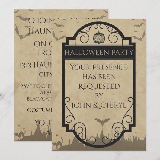 ゴシックバット 招待状 (正面/裏面)