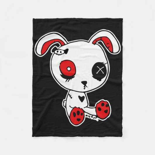 ゴシックバニー怠惰ハロウィーンの衣装ホラーゴシック フリースブランケット (正面)