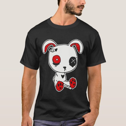 ゴシックバニー怠惰ハロウィーンの衣装ホラーゴシック Tシャツ (正面)