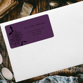 ゴシックバラこうもりスパイダーウェブパープル結婚ズのアドレス ラベル