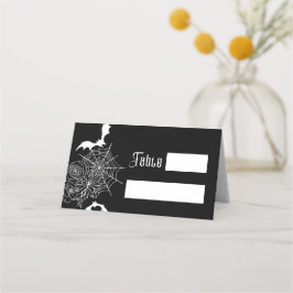 ゴシックバラこうもりスパイダーウェブブラック結婚ズ プレイスカード
