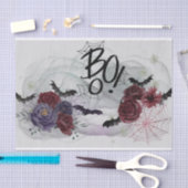 ゴシックバラこうもりブハロウィーンティッシュペーパー 薄葉紙 (クラフト)