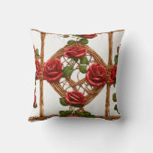 ゴシックバラつる植物枕 – シームレスなフローラ美しい クッション (裏面)