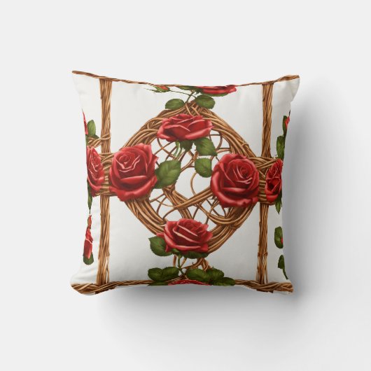 ゴシックバラつる植物枕 – シームレスなフローラ美しい クッション (正面)