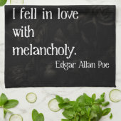 ゴシックバラとポー引用文 キッチンタオル (折り畳み)