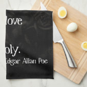 ゴシックバラとポー引用文 キッチンタオル (四つ折り)