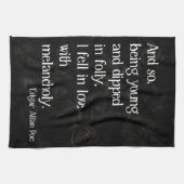 ゴシックバラとポー引用文 キッチンタオル (横)