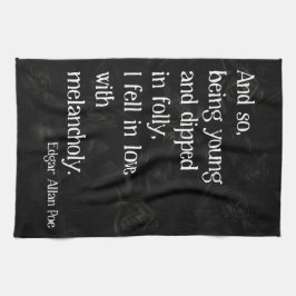 ゴシックバラとポー引用文 キッチンタオル