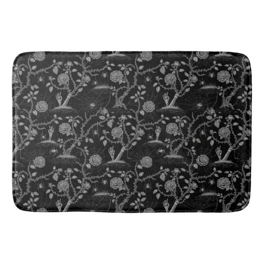 ゴシックバラと骨柄 バスマット (正面)