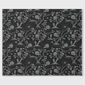 ゴシックバラと骨柄 ラッピングペーパー (フラット)