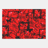 ゴシックバラのフレームと蝶 ラッピングペーパーシート (正面)