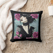 ゴシックバラガールオリジナルアートデジタ絵画ル クッション (ブランケット)