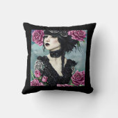 ゴシックバラガールオリジナルアートデジタ絵画ル クッション (裏面)