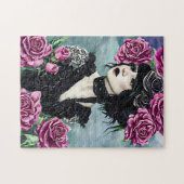 ゴシックバラガールオリジナルアートデジタ絵画ル ジグソーパズル (横)