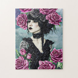 ゴシックバラガールオリジナルアートデジタ絵画ル ジグソーパズル