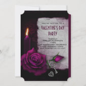 ゴシックバラキャンドルアンドロケットバレンタインパーティー 招待状 (正面)