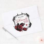 ゴシックバラグランジダイヤモンドプリントサンキューラベル ラウンドシール (封筒)